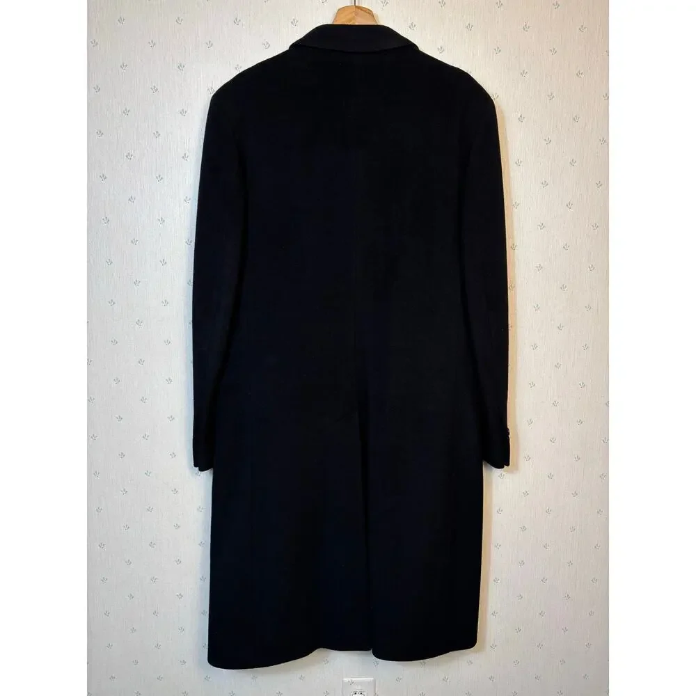Teller Cashmere Mens Long Overcoat size Large Black Structure Luxury Minimalist